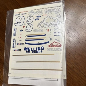 1/25 Scale 1990 Coors Melling Thunderbird #9 NASCAR Decal - Picture 1 of 4