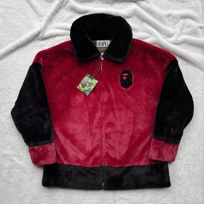 Bape & Sound 黑色和勃艮第毛皮大衣-适合 L-XL - 零售 - 全新正品 — 第 1/4 张图片