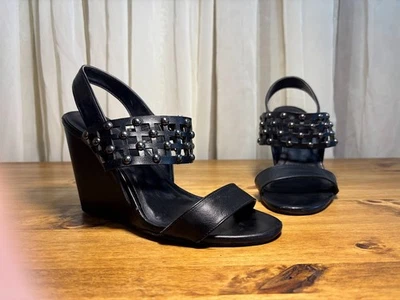 Simply Vera - Vera Wang Lillian Studded Wedge Sandals Size 8 - Image 1 of 4