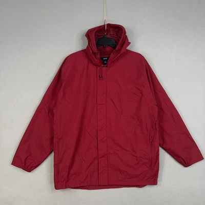 Vintage GAP Jacket Mens Large Red Hooded Rain Jacket Full Zip Windbreaker Y2K - Image 1 of 4
