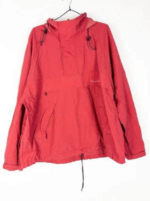 VTG Timberland Weathergear Jacket Mens L Red Mesh Hooded Half Zip Rain Jacket - Image 1 of 4