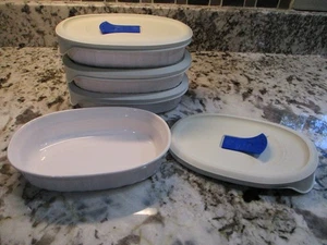 Lote de 4 Cazuela Blanca Francesa Corning Ware Ovalada para Hornear 475 ml Juego F-15-B - Imagen 1 de 3