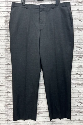 LL Bean Pants Mens 40X30 Wool Dress Trousers Flat Front Classic Fit Dark Gray - Image 1 of 4