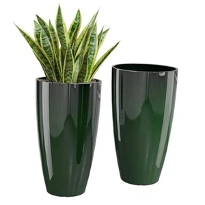 Tall Planters for Indoor & Outdoor Plants, 2 Pack Sturdy Plant 21 inch Green - Picture 1 of 7