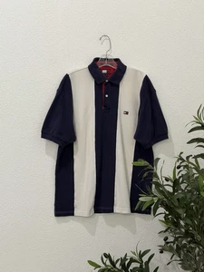 Vintage 90s Tommy Hilfiger Medium Striped Polo Shirt Colorblock - Bild 1 von 7