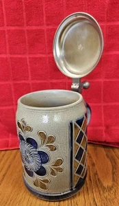 Vintage Handcrafted Signed Handarbeit Made in Germany Beer Stein Pewter Lid - Picture 1 of 7