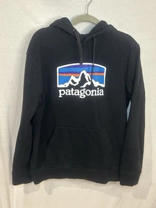 Patagonia Men’s Size Large Uprisal Hoodie Black Sweatshirt Outdoor Logo Pullover - Picture 1 of 7