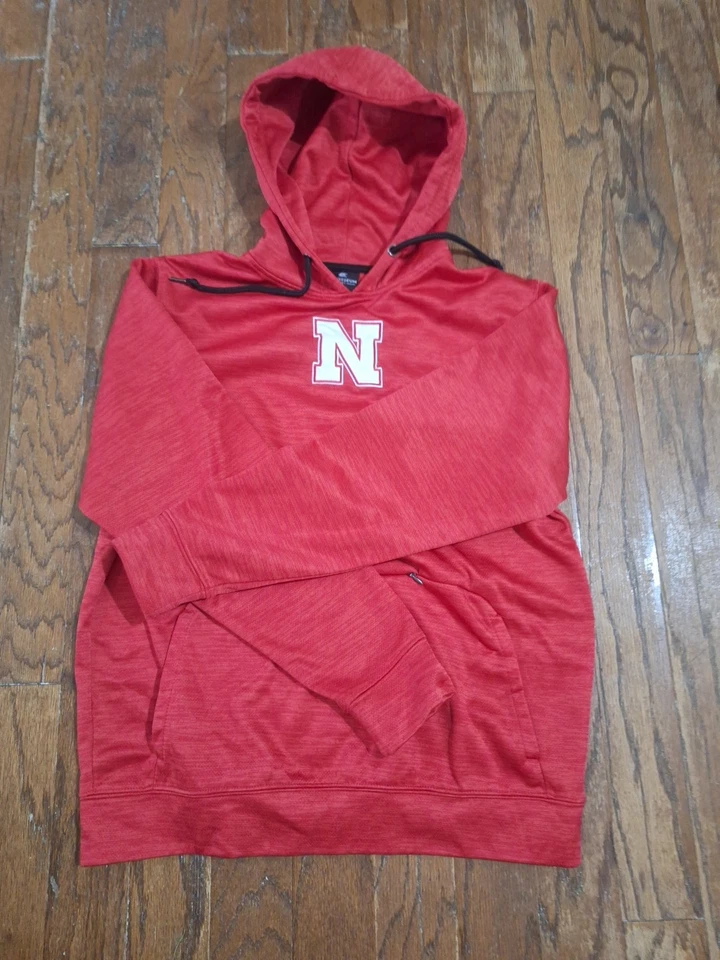 Red Nebraska Medium Hoodie With Front Hand Pocket And Secret Compartment  Pocket - Image 1 of 4