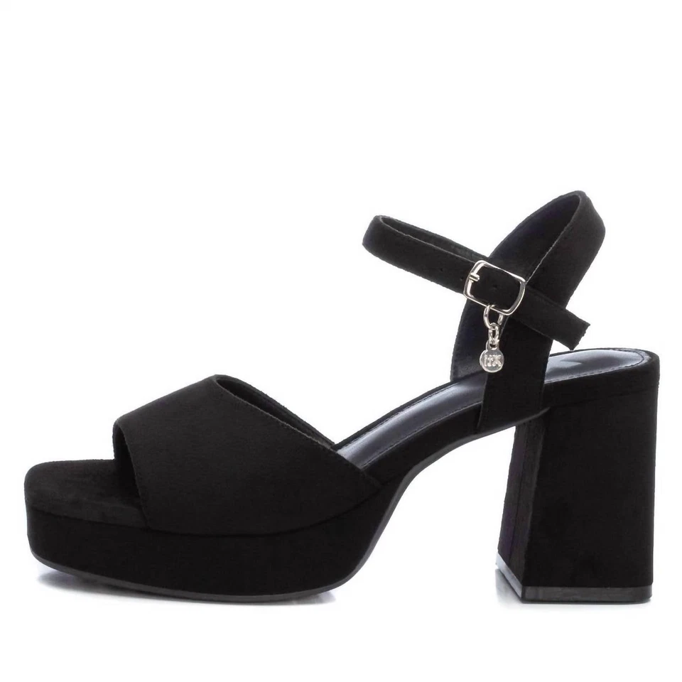 Sandalias de tacón de gamuza con plataforma negras Xti para mujer Foto 1 de 1