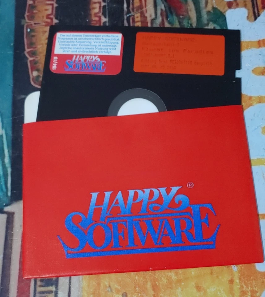 Flucht ins Paradies (Happy Software 1986) Commodore 64 (Disk) Classic 8-bit - Bild 1 von 1