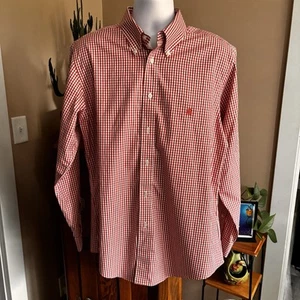 NEW Brooks Brothers Regent Shirt Supima Cotton Mens L Red Checked Oxford - Picture 1 of 9