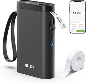 Schwarz Bluetooth Etikettendrucker - Wireless Mini Drucker für Zuhause, Büro & Schule - Bild 1 von 12