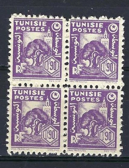 Túnez 1944 Sc# 171 Olivo 90c bloque 4 MNH Foto 1 de 1