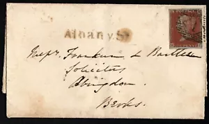 SG8 (BS41) 1d Red Imperf Plate 52 - MI - 4 Margin - Very fine - On Cover - Bild 1 von 5