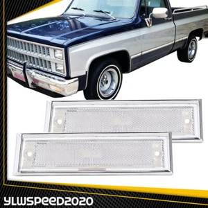 Par de luces de señalización laterales delanteras aptas para camioneta GMC Chevy 81-91 - Imagen 1 de 8