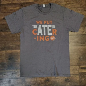 Jacks Restaurant "We Put The Ate in Catering" Gray SS Tee Sz M Ring Spun Cotton - Picture 1 of 10
