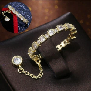 18k Yellow Gold Plated Fashion Women Rings White Sapphire Wedding Rings Sz 6-10 - Picture 1 of 15