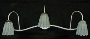 Applique lampada da parete con 3 luci argento contemporaneo art.242 fatto a mano - Picture 1 of 7