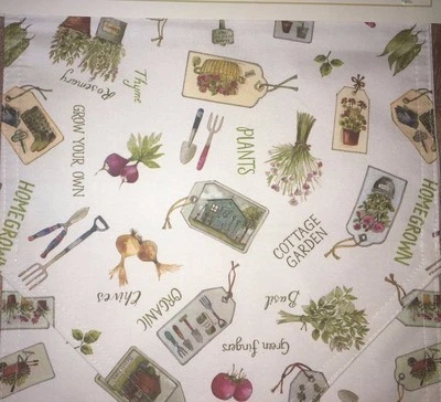 NWT Saturday Knight Limited HOMEGROWN Table Runner Garden/Organic/Cottage/Herbs - Image 1 of 4