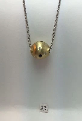 14k Pendant Ball  Genuine Crafted  Real Quality GemStones A  SPECIAL - Image 1 of 4