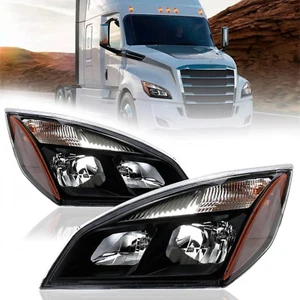 For 2018-2024 Freightliner Cascadia Black Housing Headlight Left & Right Halogen - Bild 1 von 16
