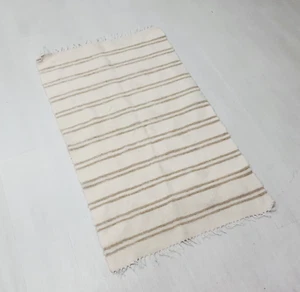 Hand-Woven Mohair Rug&Blanket, Vintage Turkish Kilim Rug, 2.4x4 Feet - Picture 1 of 9