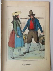 1844-Vierländer, Hand Colored Engraving, Duller Germany and German People - Picture 1 of 8
