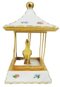 BIRD IN GILDED CAGE Teissonniere Figurine 4" tall NEW limoges France circa 1960 - Picture 1 of 9
