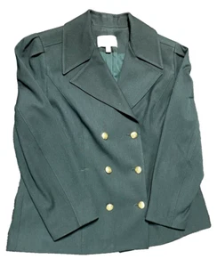 Etcetera Womens Size 12 Double Breasted Notched Lapel Jacket Deep Green Soft - Picture 1 of 9