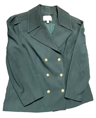 Chaqueta Etcetera Mujer Talla 12 Doble Pecho Muescas Solapa Verde Profundo Suave Foto 1 de 4