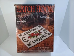 Vintage WonderArt No. 4725 Roses & Scrolls Latch-Hook Rug Kit  - Picture 1 of 16