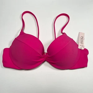 Victoria Secret 36DD Twist Front Push Up Padded Bikini Top Pink - Picture 1 of 3