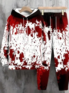 I'm Fine Blood Stained Drip Set Hoodie And Joggers Men's 2pc Set - Medium  - Picture 1 of 11