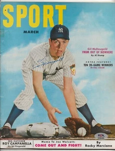 Gil McDougald New York Yankees Autograph Signed March 1952 Sport Magazine PSA - Picture 1 of 4
