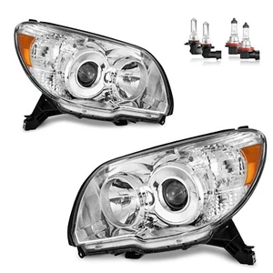 Chrome Headlights Set For 2006 2007 2008 2009 Toyota 4Runner w/Bulbs Left+Right - Picture 1 of 7