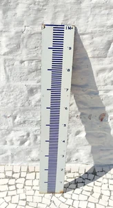 Vintage Water level Measuring Gauge Scale Enamel Sign Board Old Decorative EB402 - Picture 1 of 4