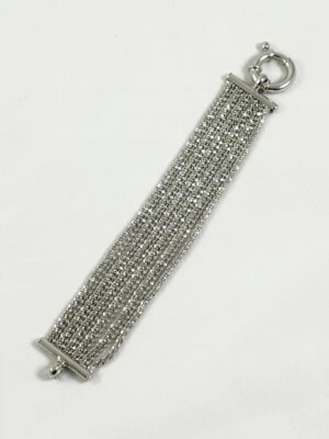 NEW QVC Italian Silver Sterling Margarita Chain Multi Strand 6-3/4" Bracelet - Image 1 of 4