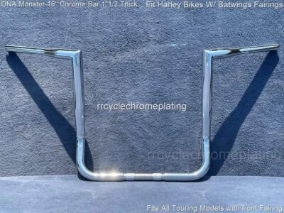ХРОМИРОВАННЫЙ РУЛЬ DNA 16 ДЮЙМОВ MONSTER APE 1-1/2 ДЮЙМА HARLEY TOURING ELECTRA GLIDE FLHTC - Изображение 1 из 4