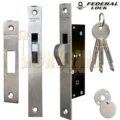 Federal FD-TX190H Narrow Stile Sliding Van Door Hook Bolt Lock Gate Shed UPVc