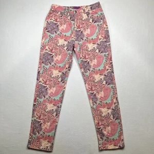 Edikted Jeans Women's 28x28 Sz M Paisley Jeans Pink L Mid-Rise Cotton Cute - Picture 1 of 6