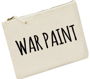 War Paint Personalised Make Up Bag Cosmetics Bag Accessories Bag Keepsake Bag - Picture 1 of 10
