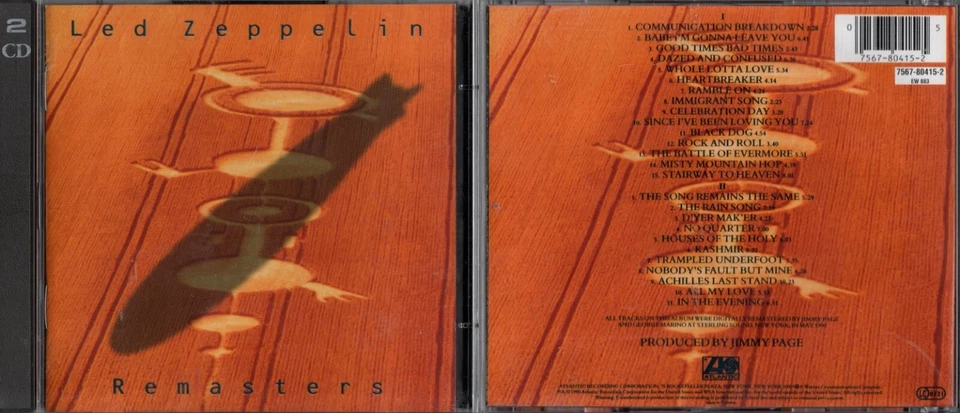 Led Zeppelin - Remasters (1990) - 2-CD wie neu !! - Bild 1 von 1