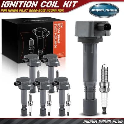 6x Ignition Coil & 6x Iridium Spark Plug Kit for Honda Pilot 2009-2015 Acura RDX - Image 1 of 4