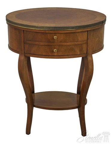F59772EC: BAKER Oval Neoclassical Walnut Nightstand Lamp Table Cover
