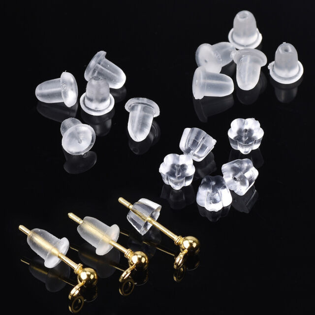 plastic earring backs, earring findings, 07733, B'sue Boutiques, clear  plastic ear backs, earring jewelry, vintage jewellery supplies, jewelry  making