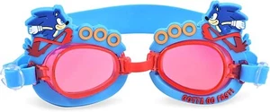 SONIC HEDGEHOG Anti-Fog Swim Goggles w/Hard Case Super-Soft Watertight Seal $20 - Picture 1 of 2