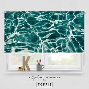 16- Pool Water Printed Roller Blind - various sizes, blackout FREE UK delivery - Picture 1 of 4