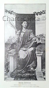 1895 INCISIONE SANTA CATERINA - Imagen 1 de 1