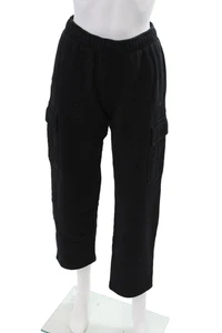 TNA Womens High Rise Drawstring Cargo Sweatpants Black Cotton Size Extra Small - Picture 1 of 7