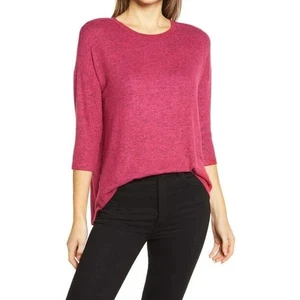 Bobeau Crisscross Split Back 3/4 Sleeve Top Sz XS/Extra Small Red Bud NWT - Picture 1 of 7